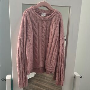 Abercrombie & Fitch Pink Cable Knit Sweater